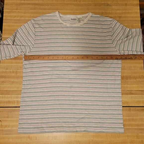 Vintage Classic Elements Women's Medium Striped Long Sleeve Shirt Ribbed Knit - Picture 5 of 8